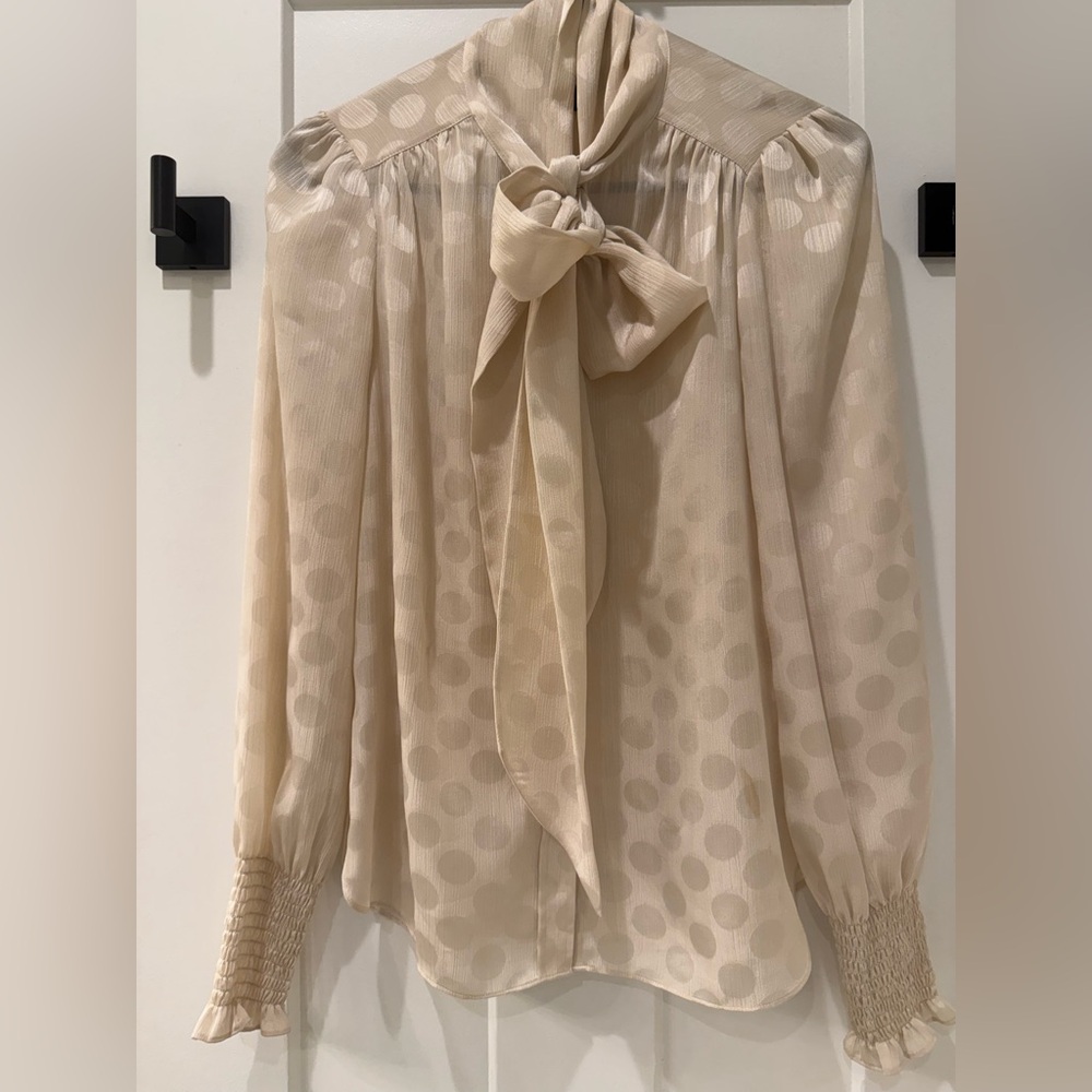 ME+EM Ivory Tie Blouse Size 2